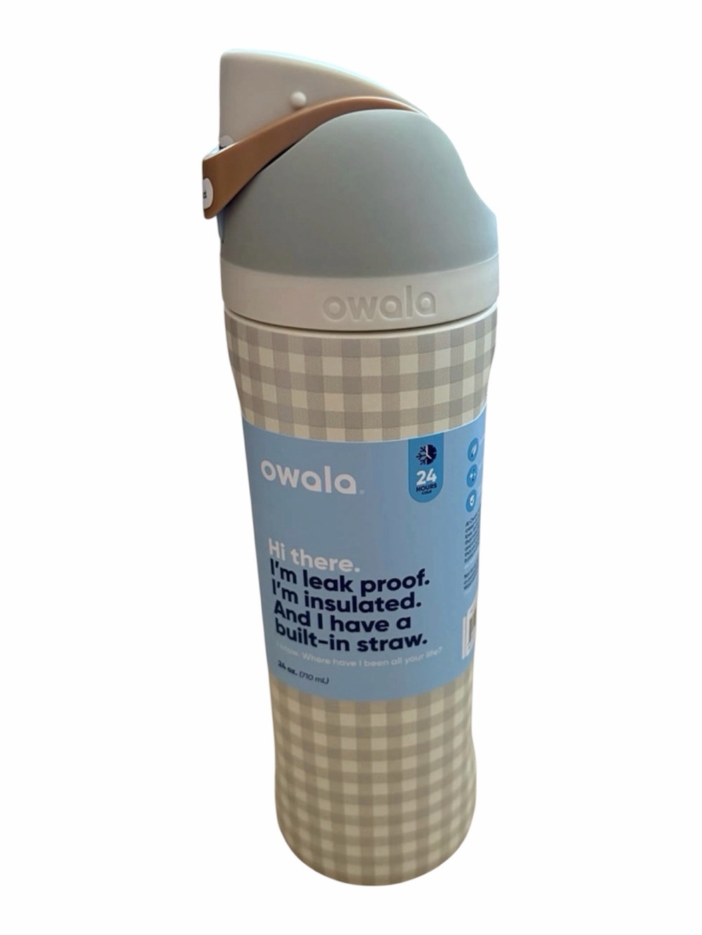 RARE SOLD OUT Owala FreeSip 24oz Picnic Perfection Plaid Special Edition Bottle